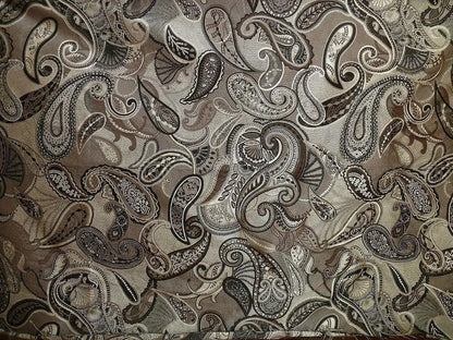 Smashing! Old World Weavers 100% Silk Ottoman Black &amp; White Silver Paisley Heavy