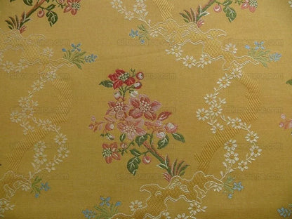 Kravet Couture "rosehips" French Lace Brocade Mustard Yellow Pin