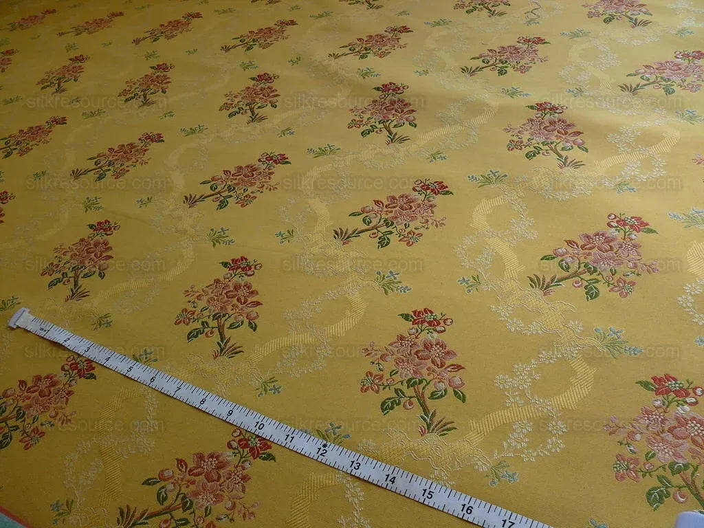 Kravet Couture "rosehips" French Lace Brocade Mustard Yellow Pin