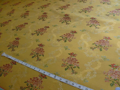 Kravet Couture "rosehips" French Lace Brocade Mustard Yellow Pin