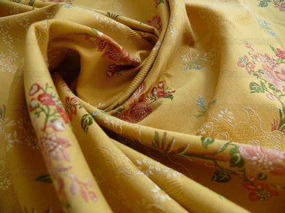 Kravet Couture "rosehips" French Lace Brocade Mustard Yellow Pin