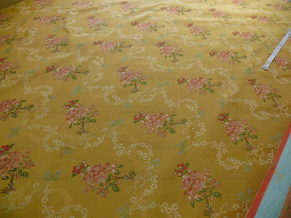 Kravet Couture "rosehips" French Lace Brocade Mustard Yellow Pin