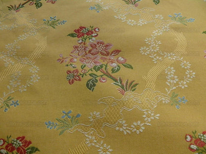 Kravet Couture "rosehips" French Lace Brocade Mustard Yellow Pin