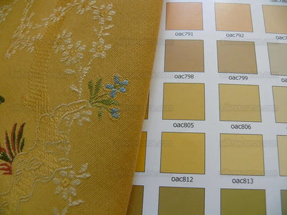 Kravet Couture "rosehips" French Lace Brocade Mustard Yellow Pin