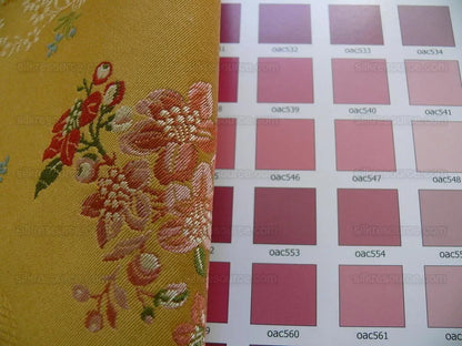 Kravet Couture "rosehips" French Lace Brocade Mustard Yellow Pin