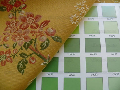 Kravet Couture "rosehips" French Lace Brocade Mustard Yellow Pin