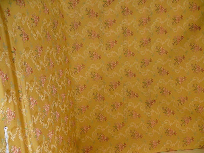 Kravet Couture "rosehips" French Lace Brocade Mustard Yellow Pin