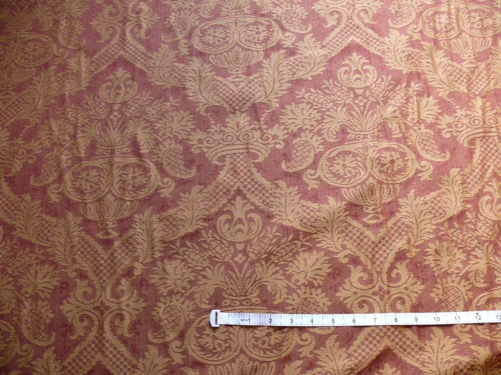 CORAGGIO "LAZIO" RENAISSANCE MEDALLION LINEN DAMASK RUBY BTY