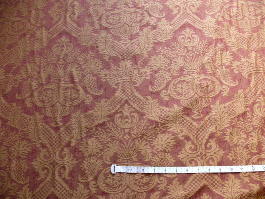 CORAGGIO "LAZIO" RENAISSANCE MEDALLION LINEN DAMASK RUBY BTY