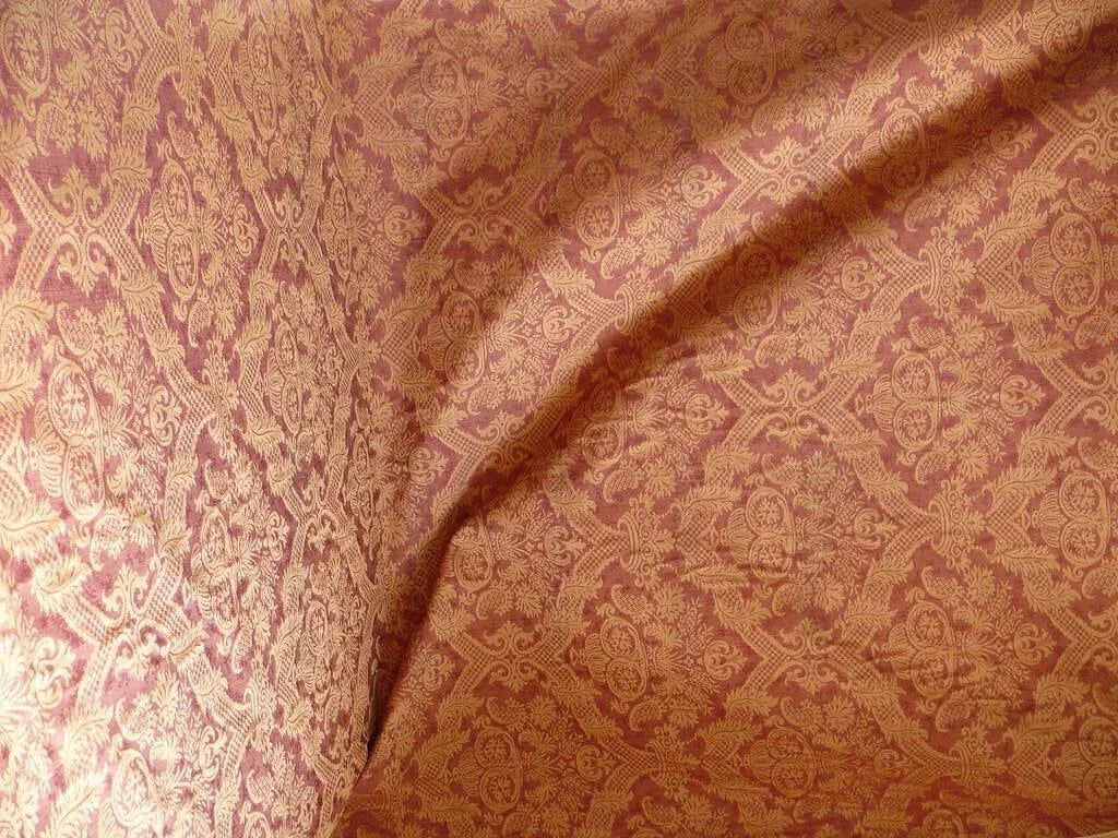 Coraggio Textile "lazio" Renaissance Medallion Rose Urn Linen Damask Ruby Red Gold Cotton LinenMSRP USD 200+/Y