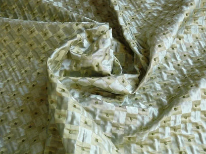 Schumacher Italian Silk Mini Check Dot "petit Printemp" Mint Gre