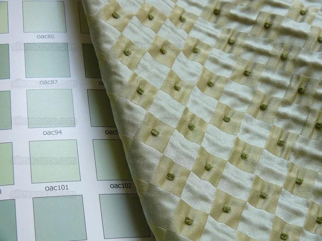 Schumacher Italian Silk Mini Check Dot "petit Printemp" Mint Gre