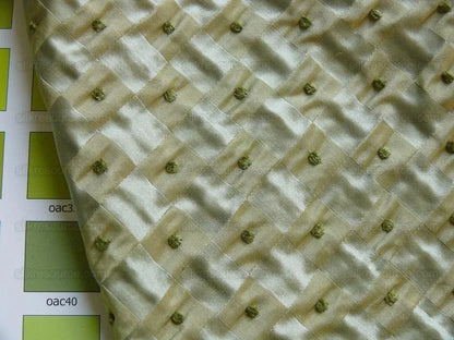 Schumacher Italian Silk Mini Check Dot "petit Printemp" Mint Gre