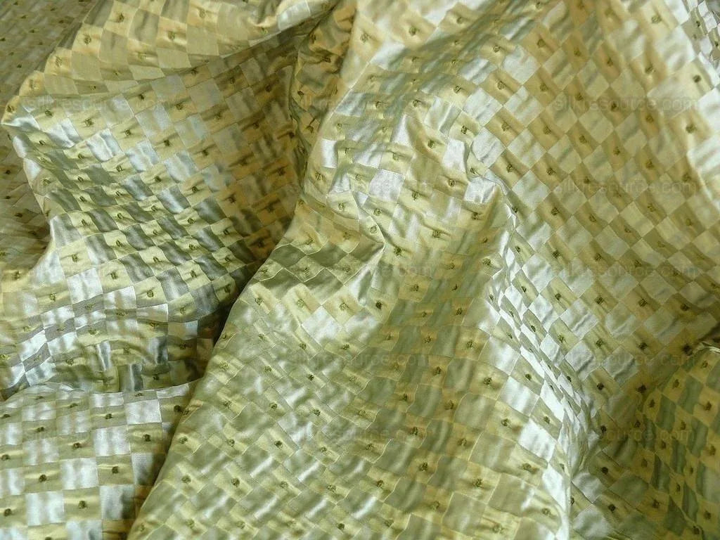 Schumacher Italian Silk Mini Check Dot "petit Printemp" Mint Gre