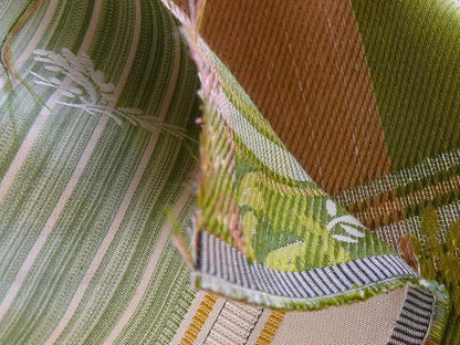 Lee Jofa Valentina Lampas Clover Green &amp; Pink Rose Silk Cotton Lampas Stripe MSRP 396 USD