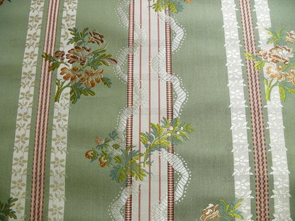 Lee Jofa Maria Brocade Deeper Forest Green Peach Copper Rose White MSRP USD 456/Y