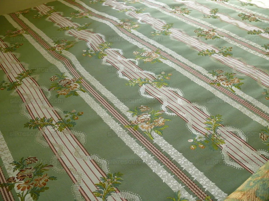 Lee Jofa Maria Brocade Deeper Forest Green Peach Copper Rose White MSRP USD 456/Y