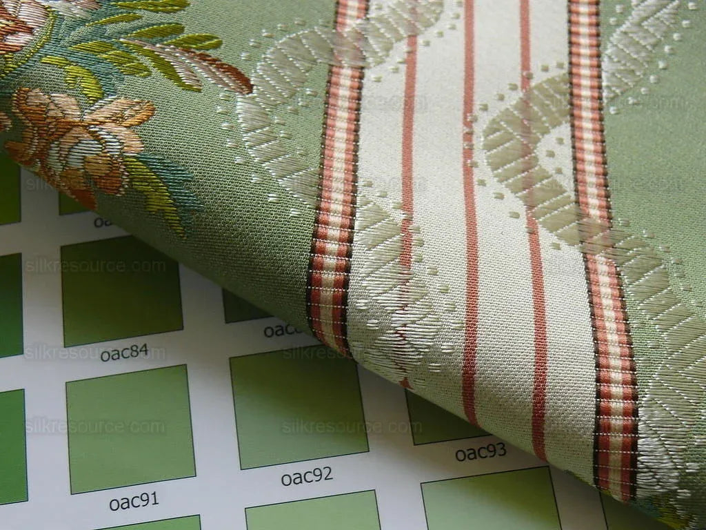 Lee Jofa Maria Brocade Deeper Forest Green Peach Copper Rose White MSRP USD 456/Y