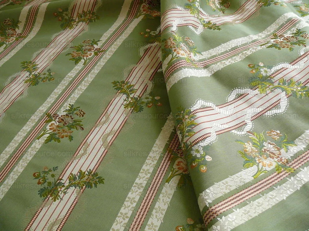 Lee Jofa Maria Brocade Deeper Forest Green Peach Copper Rose White MSRP USD 456/Y