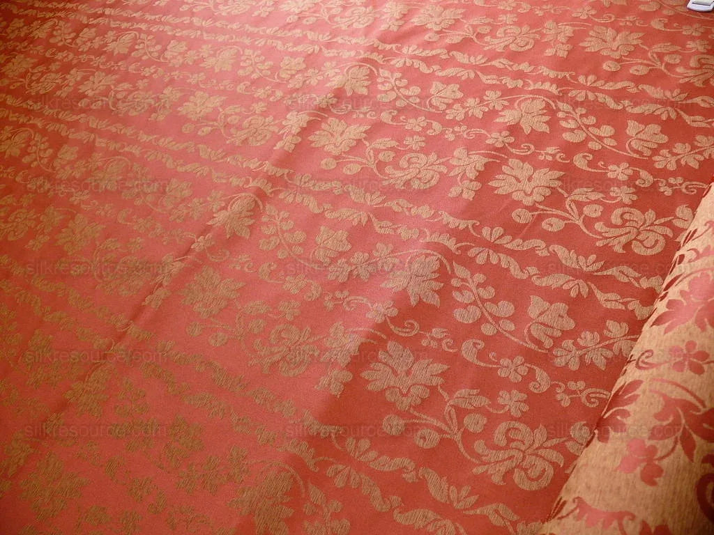 Lee Jofa "romantic Silk" Vine Stripe Red Copper Gold MSRP USD 196