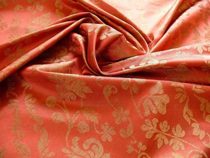Lee Jofa "romantic Silk" Vine Stripe Red Copper Gold MSRP USD 196