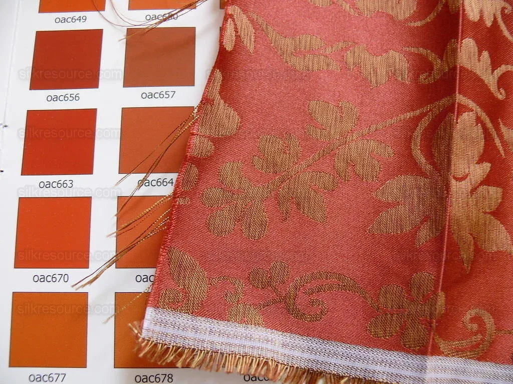 Lee Jofa "romantic Silk" Vine Stripe Red Copper Gold MSRP USD 196