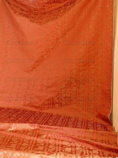 Lee Jofa "romantic Silk" Vine Stripe Red Copper Gold MSRP USD 196