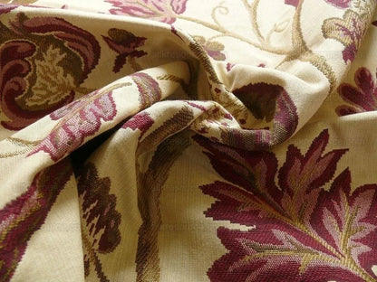 8.5 Yd Lee Jofa Cavendish Jacob Burgundy Gold Bird Tree Of Life