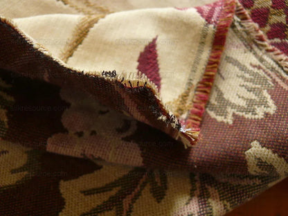 8.5 Yd Lee Jofa Cavendish Jacob Burgundy Gold Bird Tree Of Life