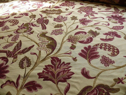 8.5 Yd Lee Jofa Cavendish Jacob Burgundy Gold Bird Tree Of Life