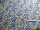 2+1.8Y LEE JOFA OLIVET SHEER JACOBEAN FLOWER BIRDS BLUE & WHITE