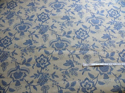 2+1.8y Lee Jofa Olivet Sheer Jacobean Flower Birds Blue &amp; White 100% Cotton Sheer