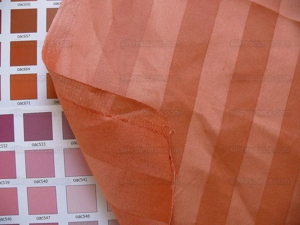 Bty Clarence House Wool Stunning Coral Orange Satin Stripe #739