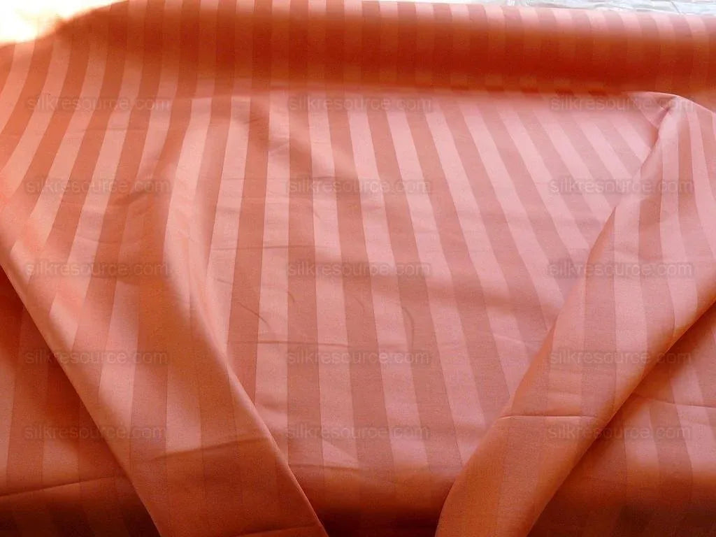 Bty Clarence House Wool Stunning Coral Orange Satin Stripe #739