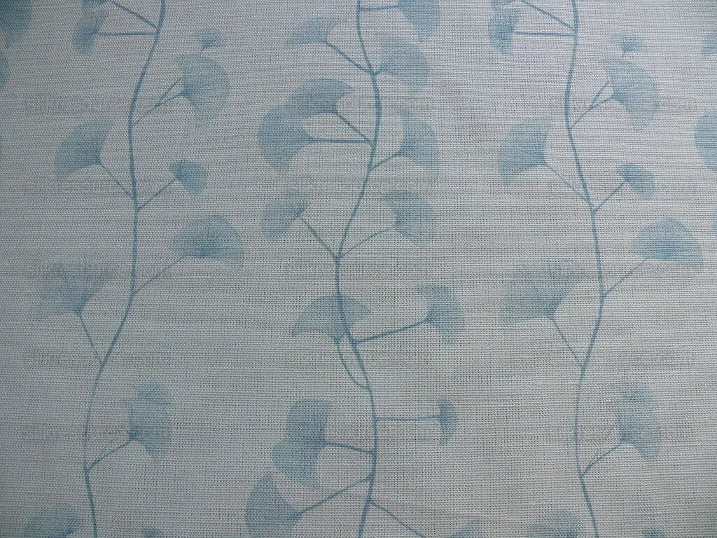 Lee Jofa Groundworks "fans" Ginkgo Print Linen Blue White 6y
