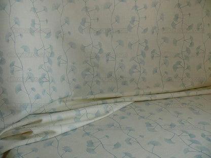 Lee Jofa Groundworks "fans" Ginkgo Print Linen Blue White 6y