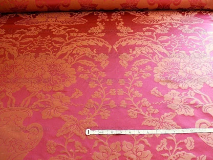 Scalamandre Raffaellesco Chino Vase Huge Peony Rosy Red Silk Dam