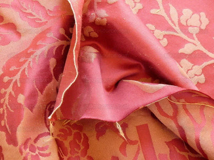 Scalamandre Raffaellesco Chino Vase Huge Peony Rosy Red Silk Dam