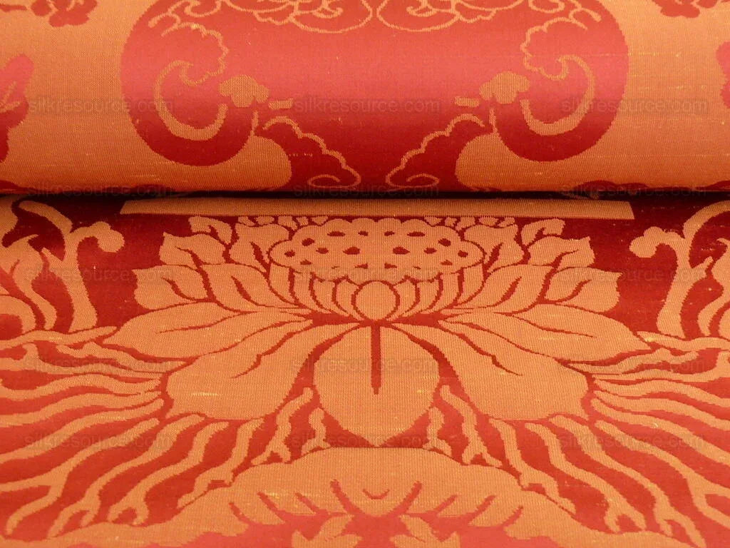 Scalamandre Raffaellesco Chino Vase Huge Peony Rosy Red Silk Dam