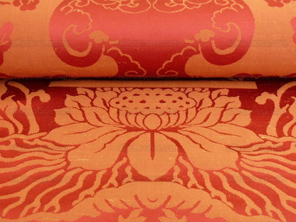 Scalamandre Raffaellesco Chino Vase Huge Peony Rosy Red Silk Dam