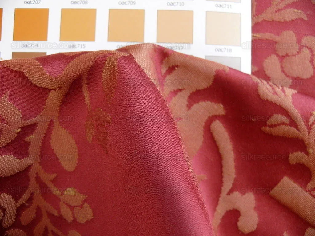 Scalamandre Raffaellesco Chino Vase Huge Peony Rosy Red Silk Dam
