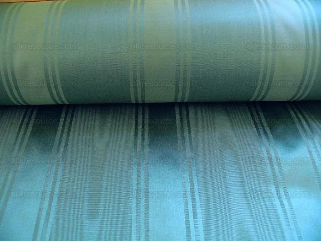 Exquisite! Kravet Manisse Atlantis Blue Moire Silk Stripe