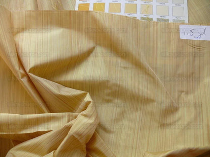 Kravet Prism Gold Yellow 100%silk Taffeta Strie Pin Stripe 1.6y