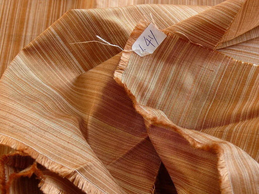 Kravet Prism Red Earth 100%silk Taffeta Strie Pin Stripe 1.4y