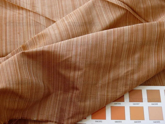 KRAVET PRISM RED EARTH 100%SILK TAFFETA STRIE PIN STRIPE 1.4Y