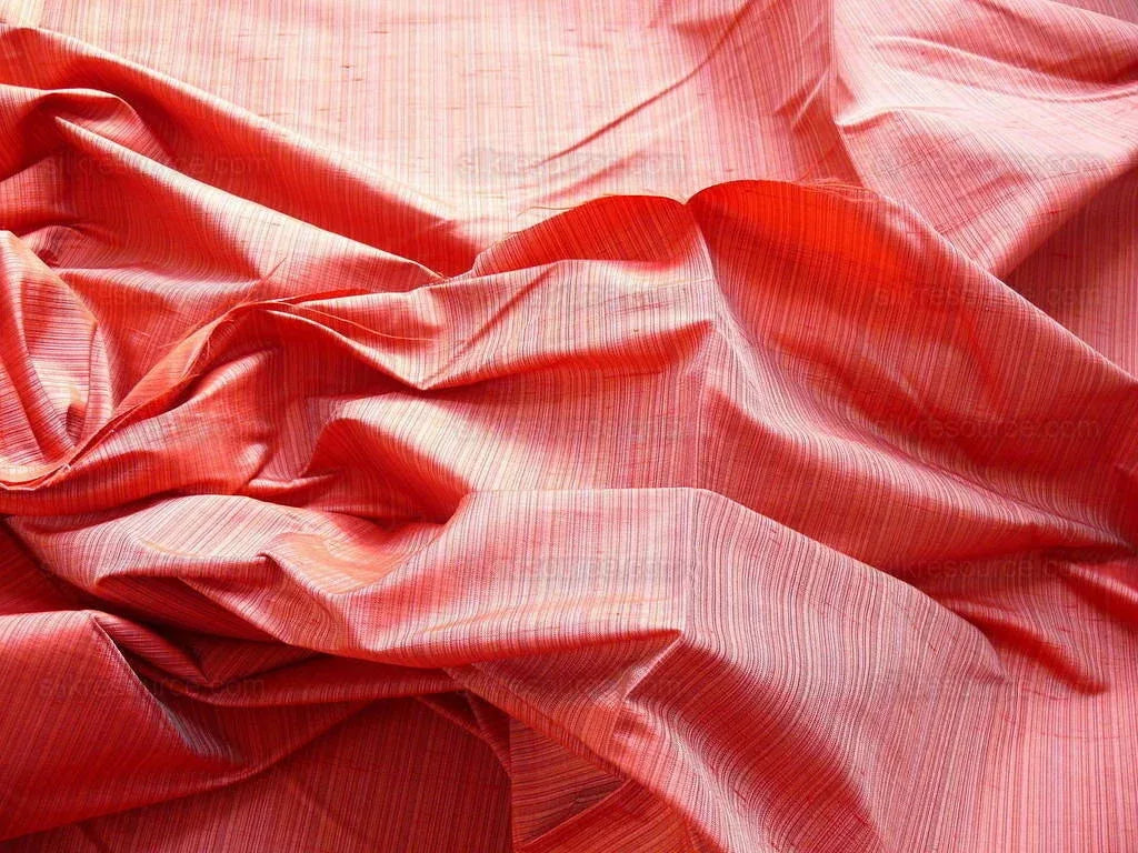 Kravet Prism Strawberry Red 100%silk Taffeta Strie 1.7y