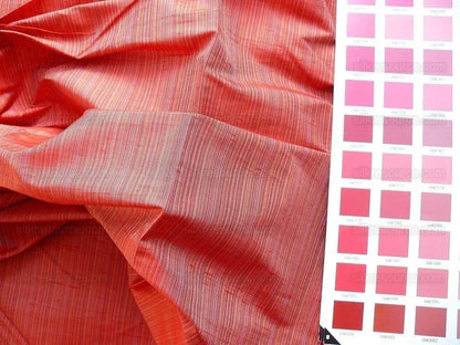 Kravet Prism Strawberry Red 100%silk Taffeta Strie 1.7y