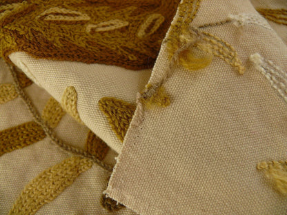 By yard Lee Jofa Hand Crewel Almora Lion Elephant Monkey Safari Gold Brown MSRP USD 316/Y