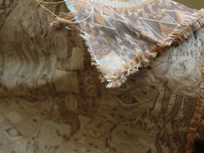 Bty Klimt 100% Silk Lampas! Art Deco 440 Cloudy Green Bronze Brown MSRP USD 275/y