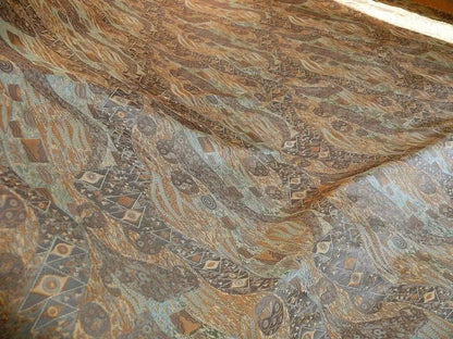 Bty Klimt 100% Silk Lampas! Art Deco 440 Cloudy Green Bronze Brown MSRP USD 275/y